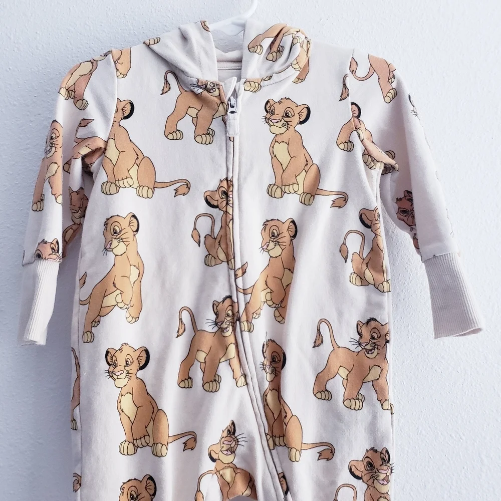 H&M Disney Lion King Simba Long Sleeve Onesie Hoodie - Picture 3 of 8